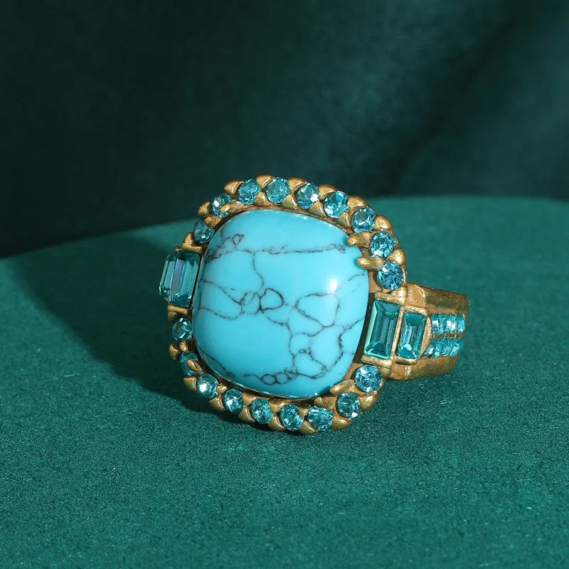 Vintage Style Art Deco Turquoise Ring