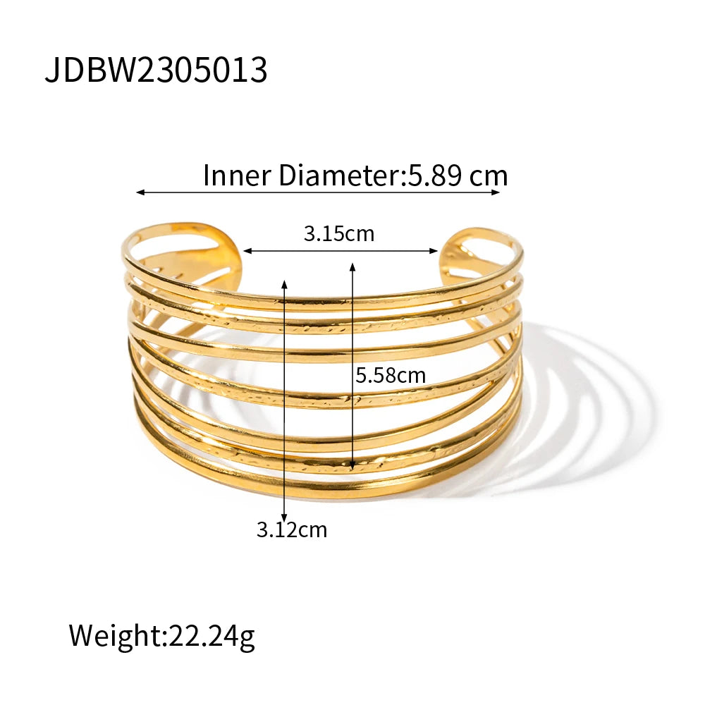Gold Plated Cuff Bangle Bracelets