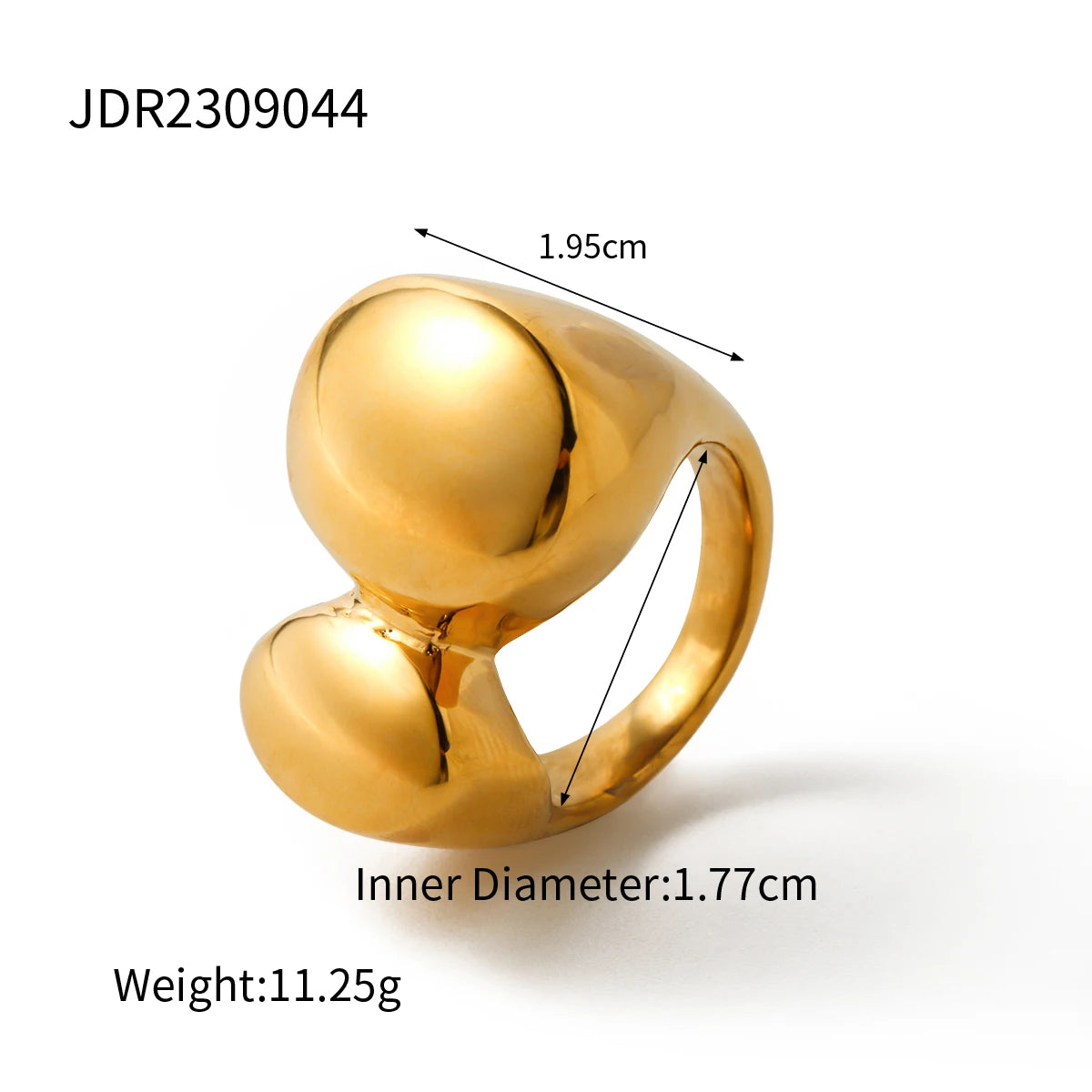 Chunky Unique 18K Gold Plated Rings