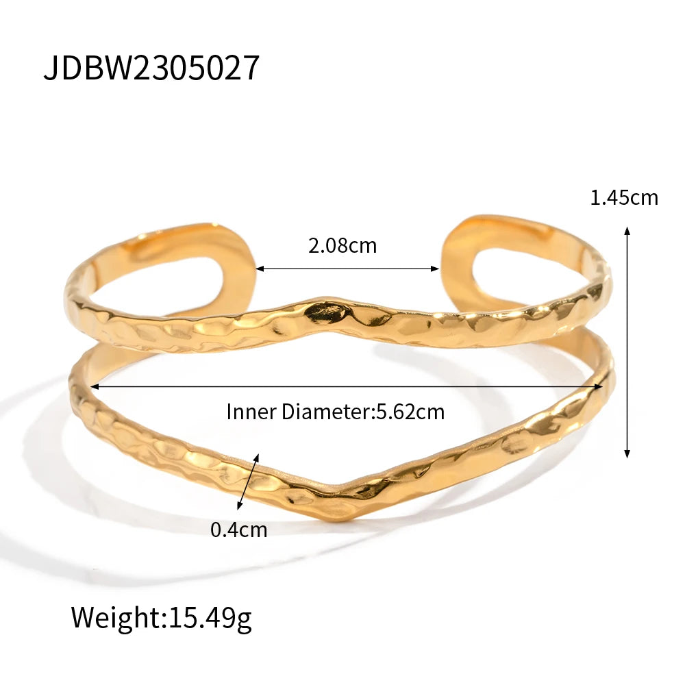 Gold Plated Cuff Bangle Bracelets
