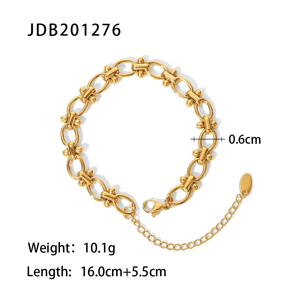 Retro 18k Gold Plated Stainless Steel Handmade Bracelet