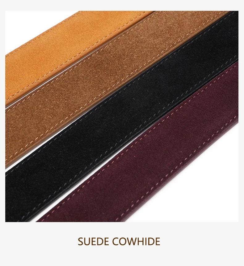 Luxury Suede Cowhide Leather Belt