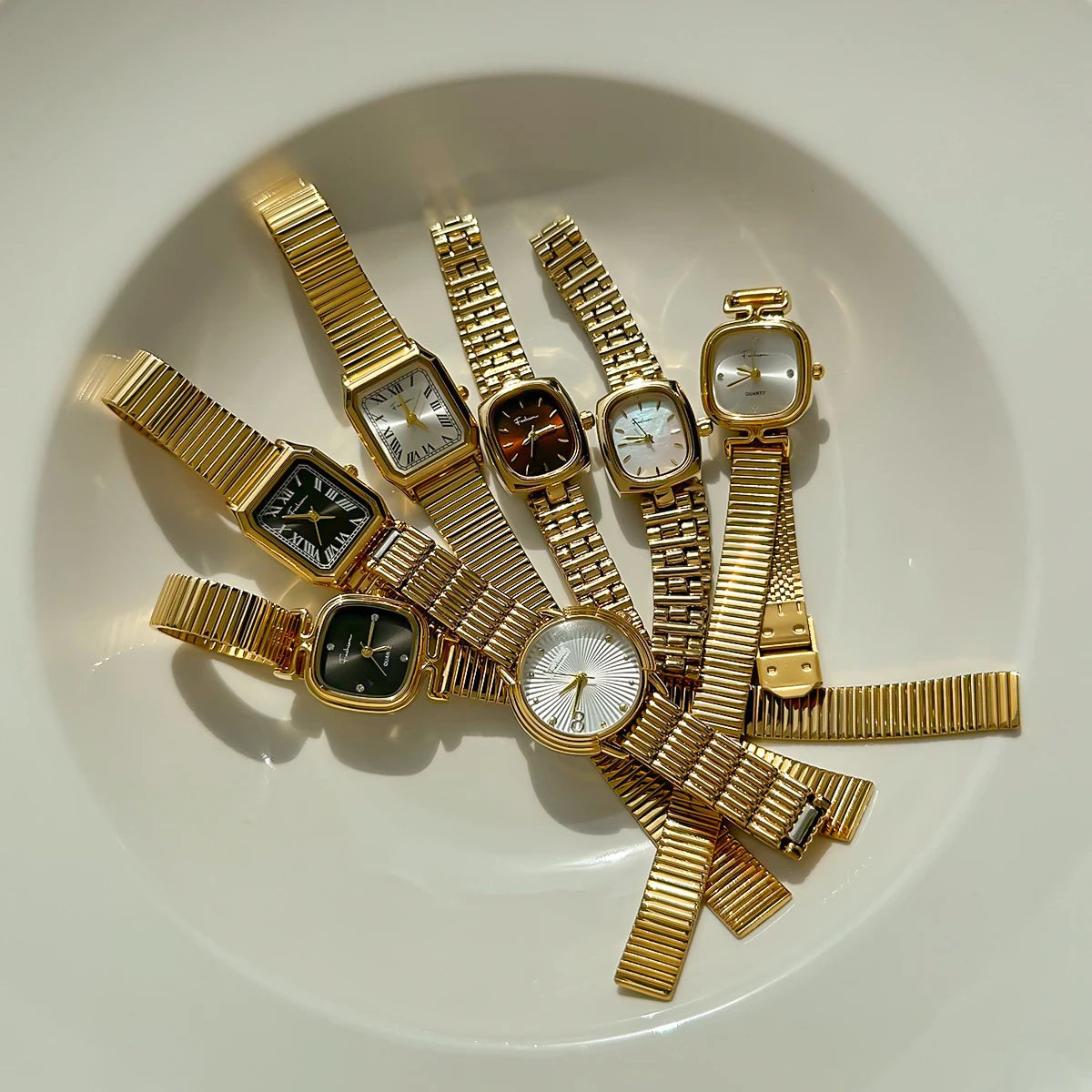 18K Gold Plated Stainless Steel Quartz Mechanism  Watch