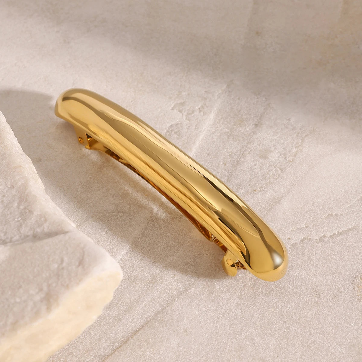 18K Gold Plated Sleek And Glossy Hair Clip Accessories