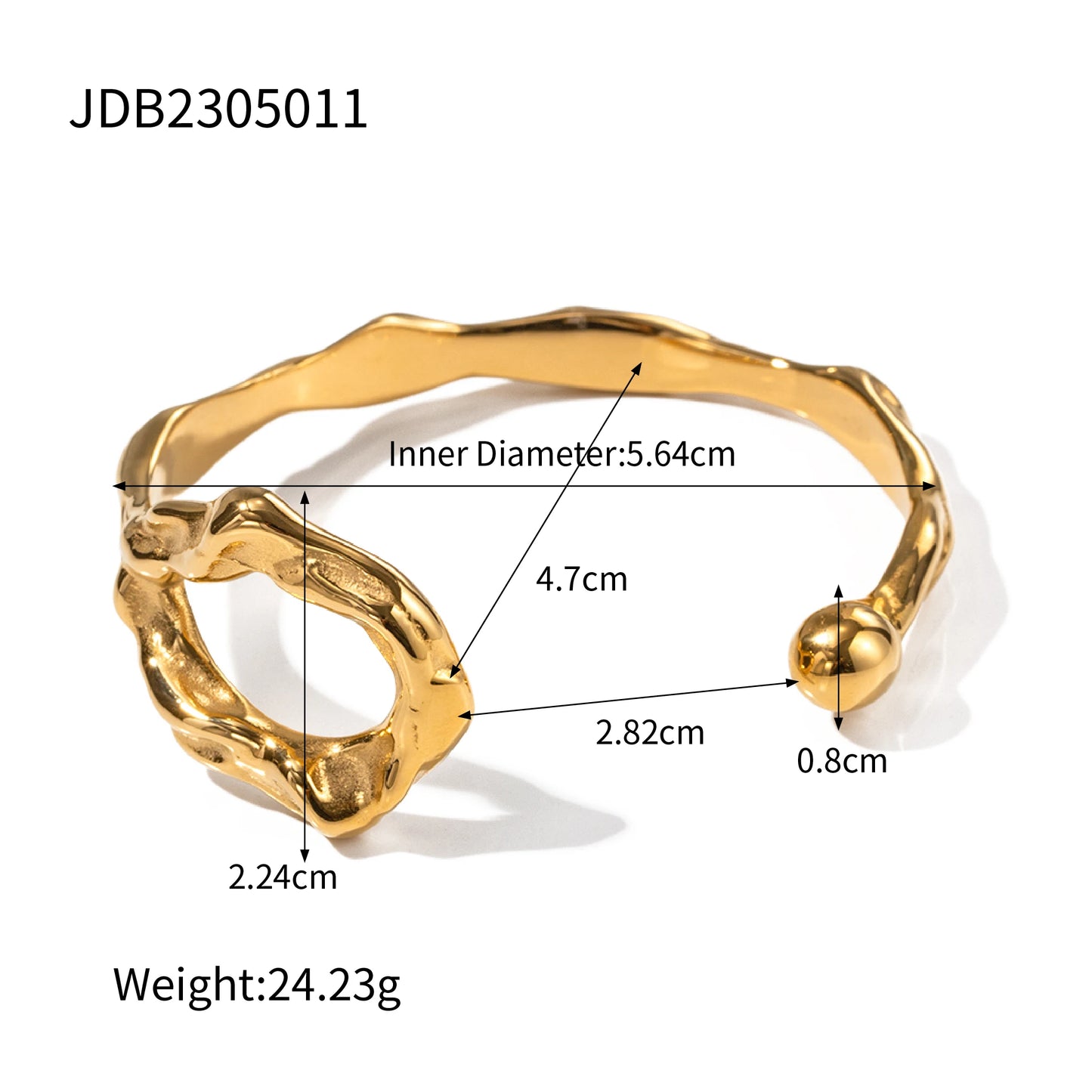 Gold Plated Organic Bracelet Bangle