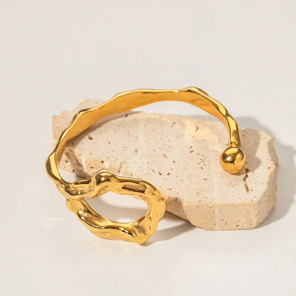 Gold Plated Organic Bracelet Bangle