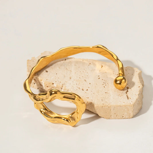 Gold Plated Organic Bracelet Bangle