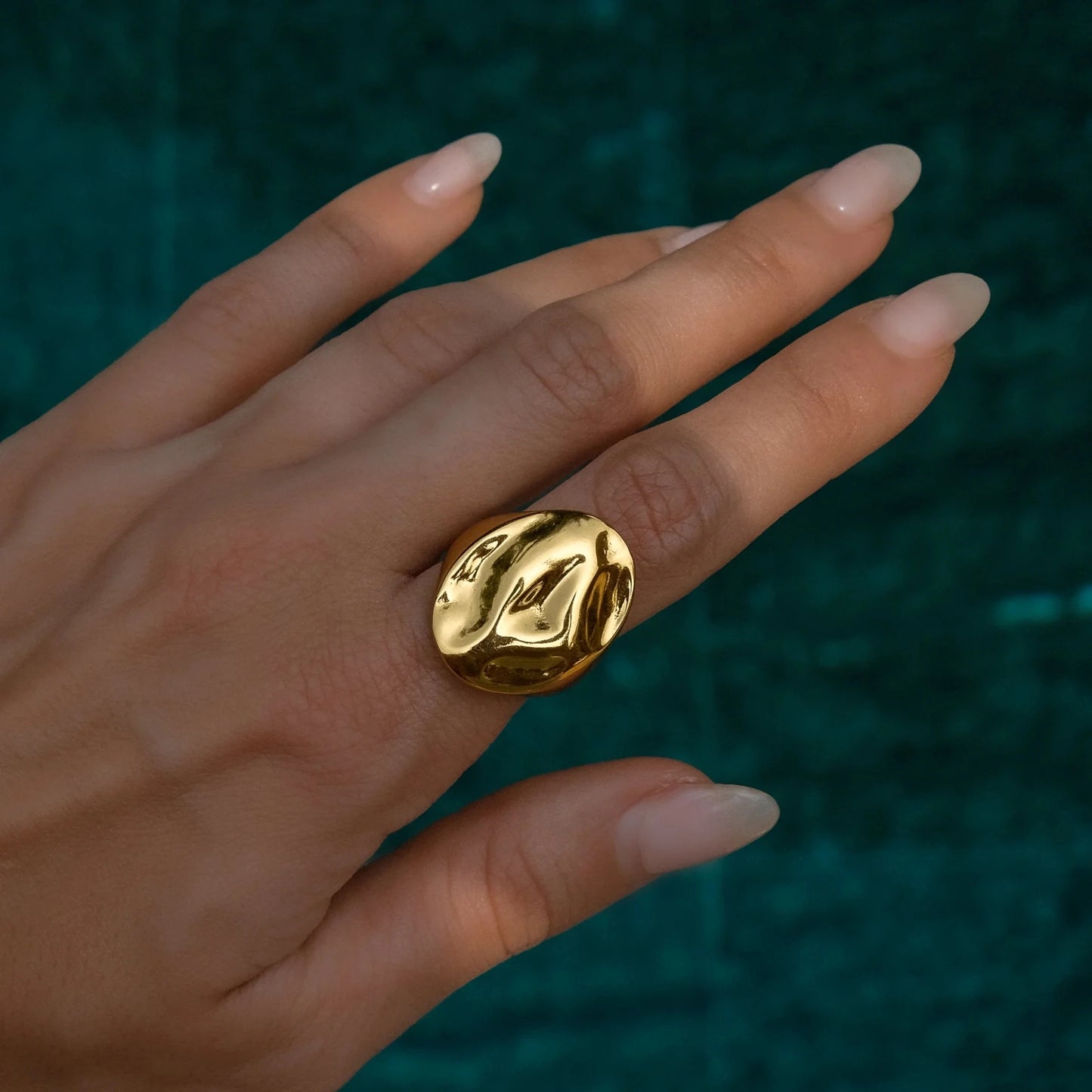 18K Gold Plated Organic Shape Ring