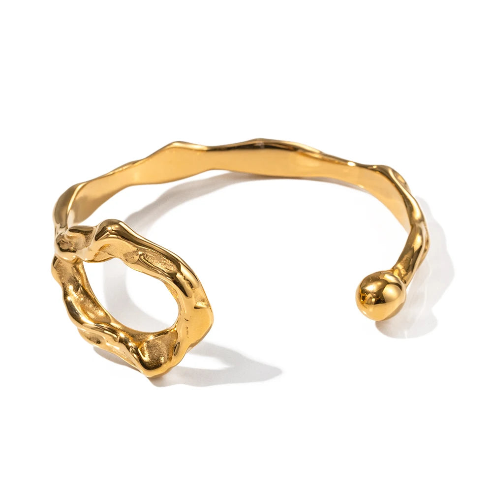 Gold Plated Organic Bracelet Bangle