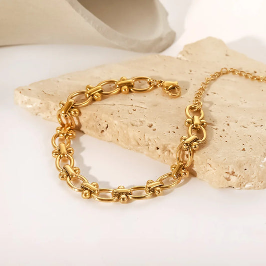 Retro 18k Gold Plated Stainless Steel Handmade Bracelet