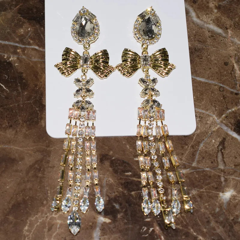 Maxi Box EarringsWith Rhinestones