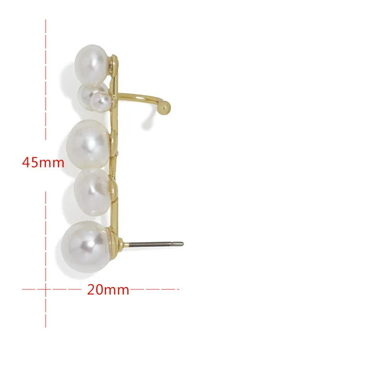 Earrings With Pearl and Ear Cuff