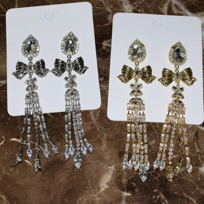 Maxi Box EarringsWith Rhinestones