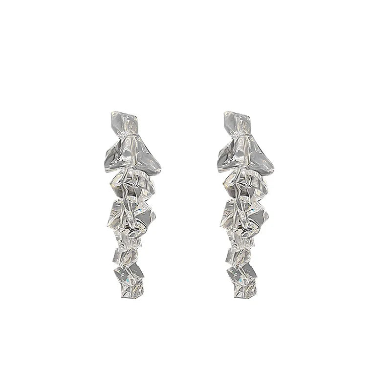 Long Tassels Transparent Acrylic Ice Drop Earrings