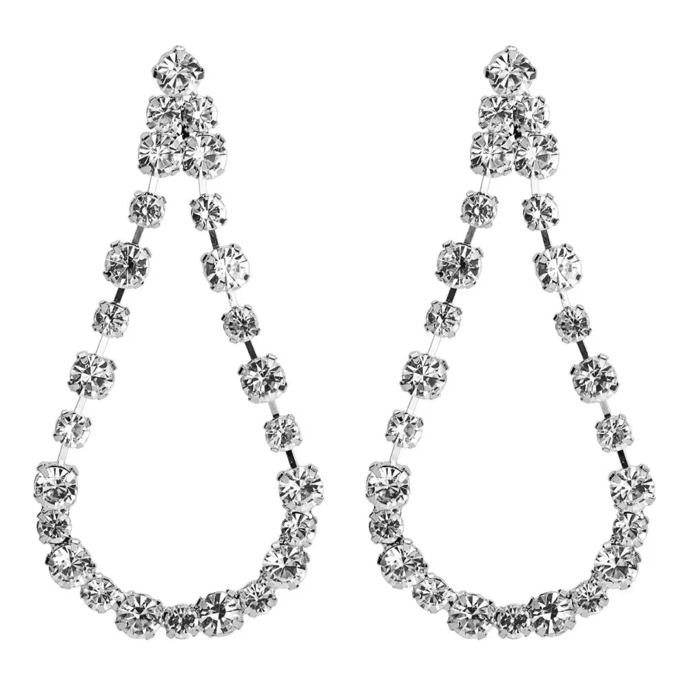 Rhinestone Big Water Drop Dangle Earrings