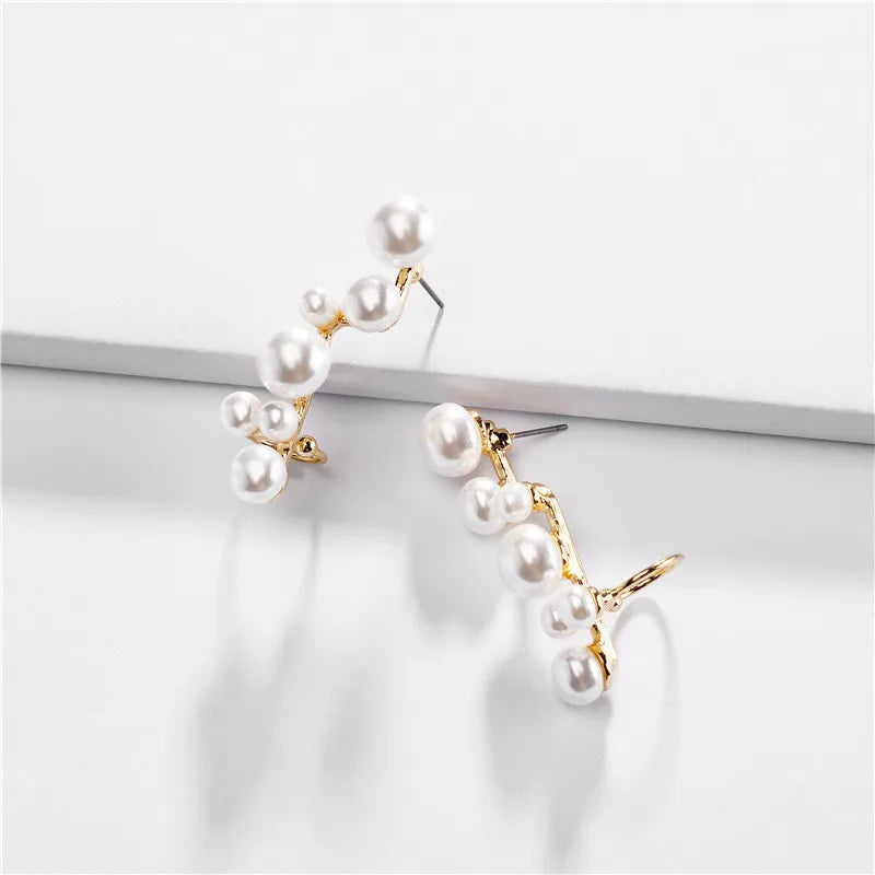 Earrings With Pearl and Ear Cuff