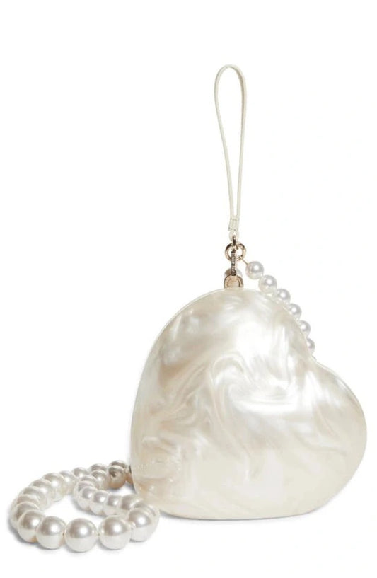 Acrylic heart bag pearl Evening Clutch Bag with strap For Wedding Party Luxury Purses And Handbags Designer Simone Rocha