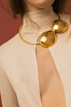 Double Circle Statement Chocker Necklace