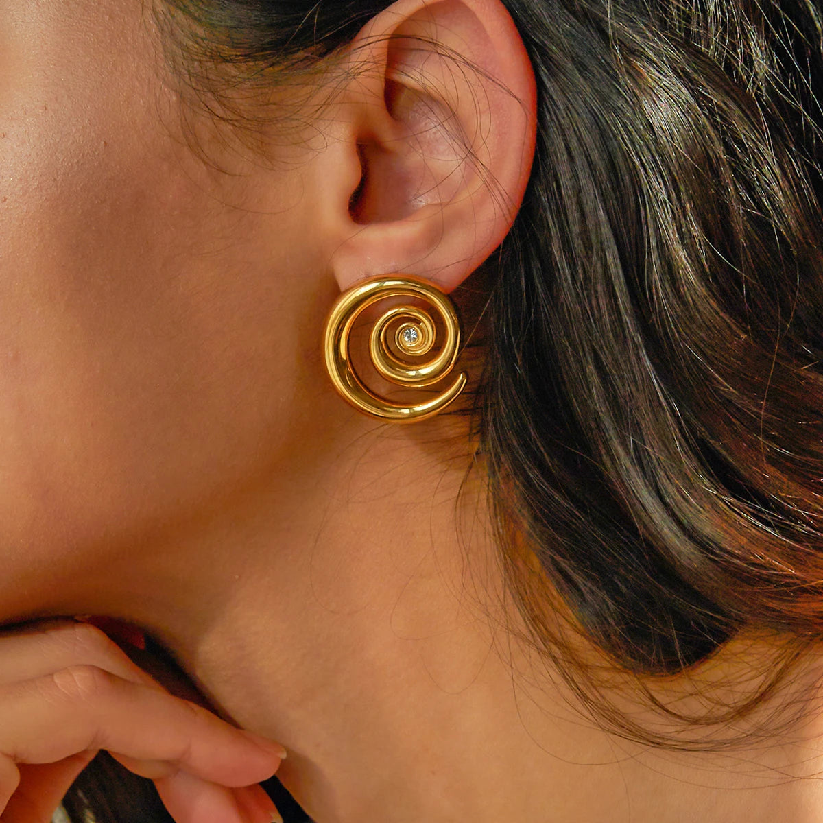 Spiral Diamond Earrings