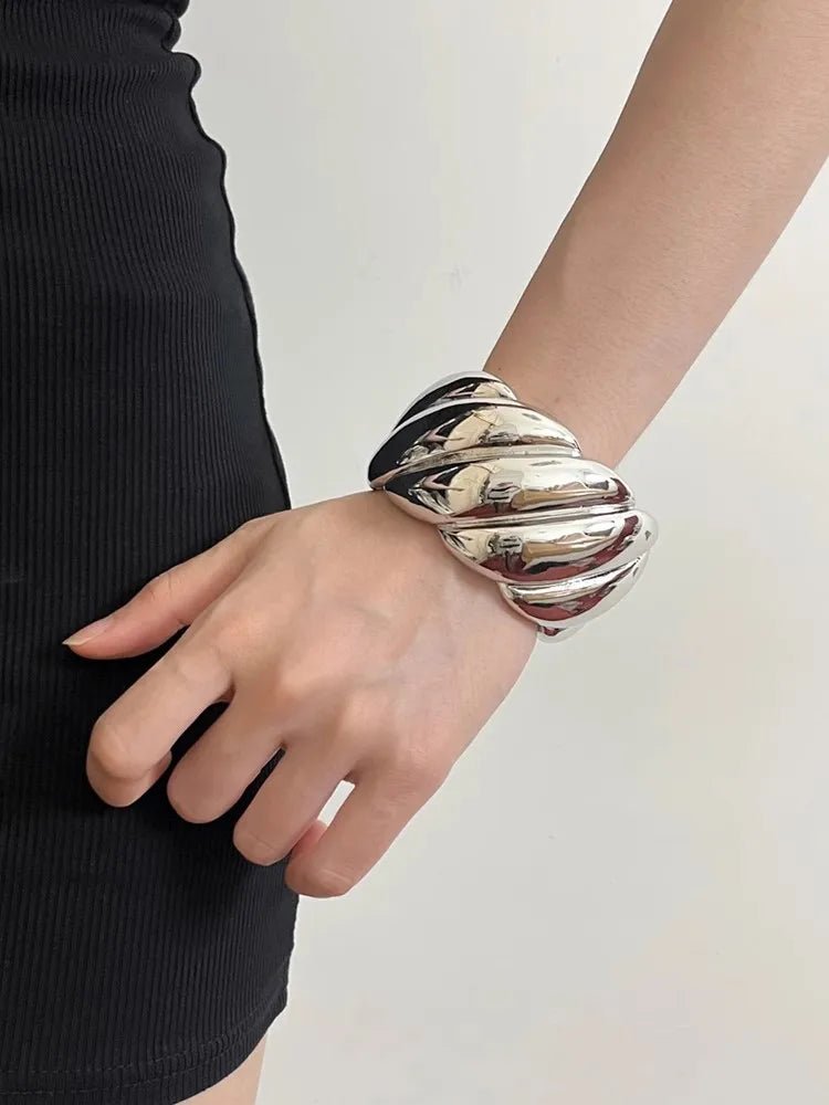 Chunky Glossy Twisted Thread Bracelet Bangles