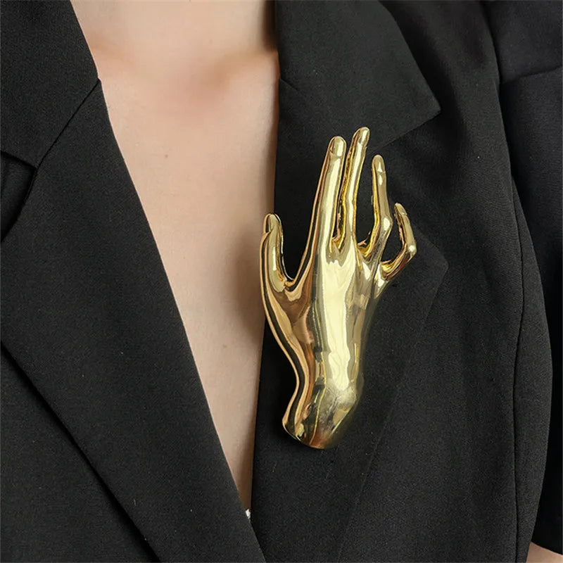 Hand Shaped Statement Brooch