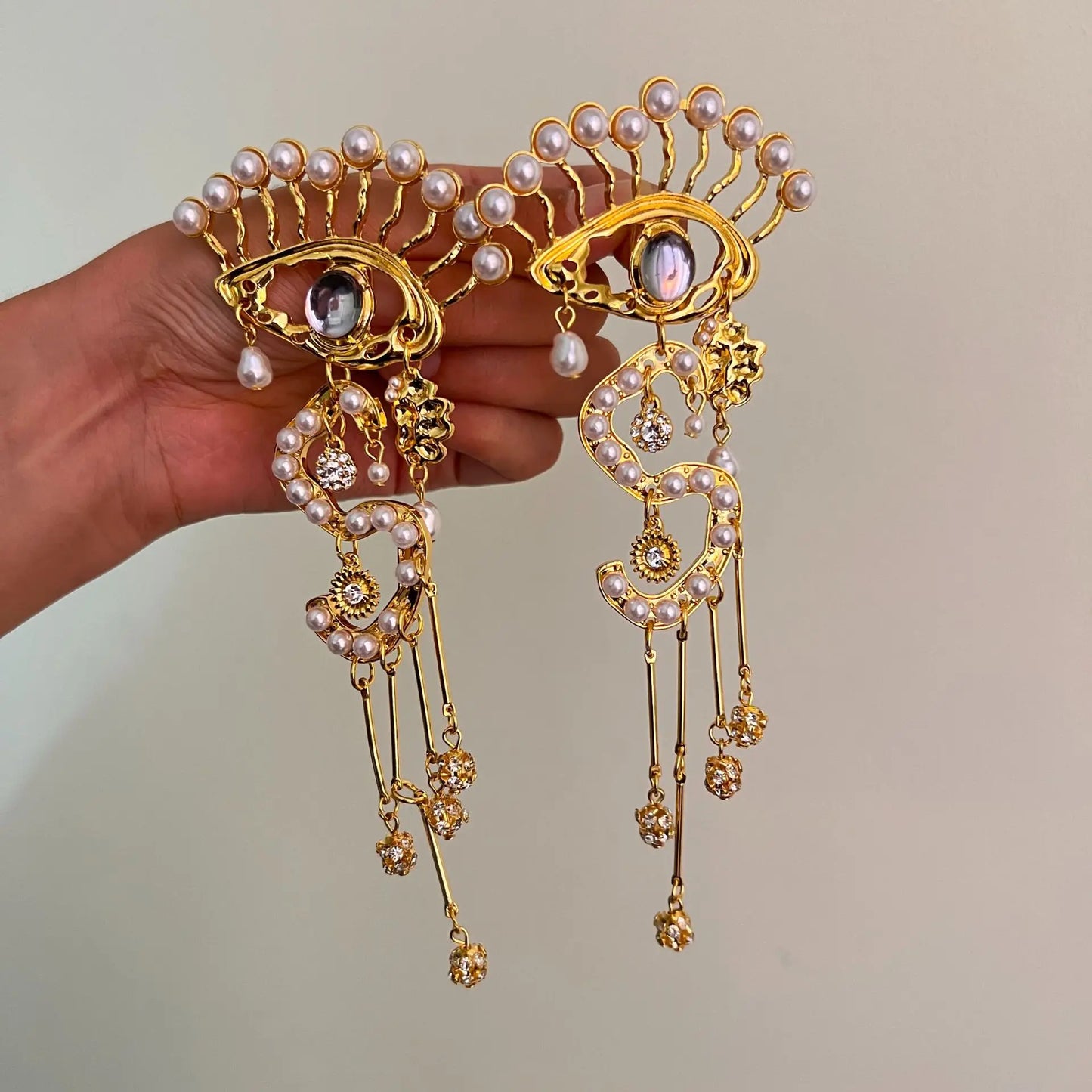 Eyes Surrealist Baroque Style Statement Earrings