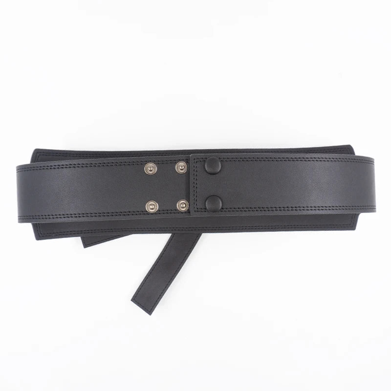 Bow Soft cowhide waist leather wide belt