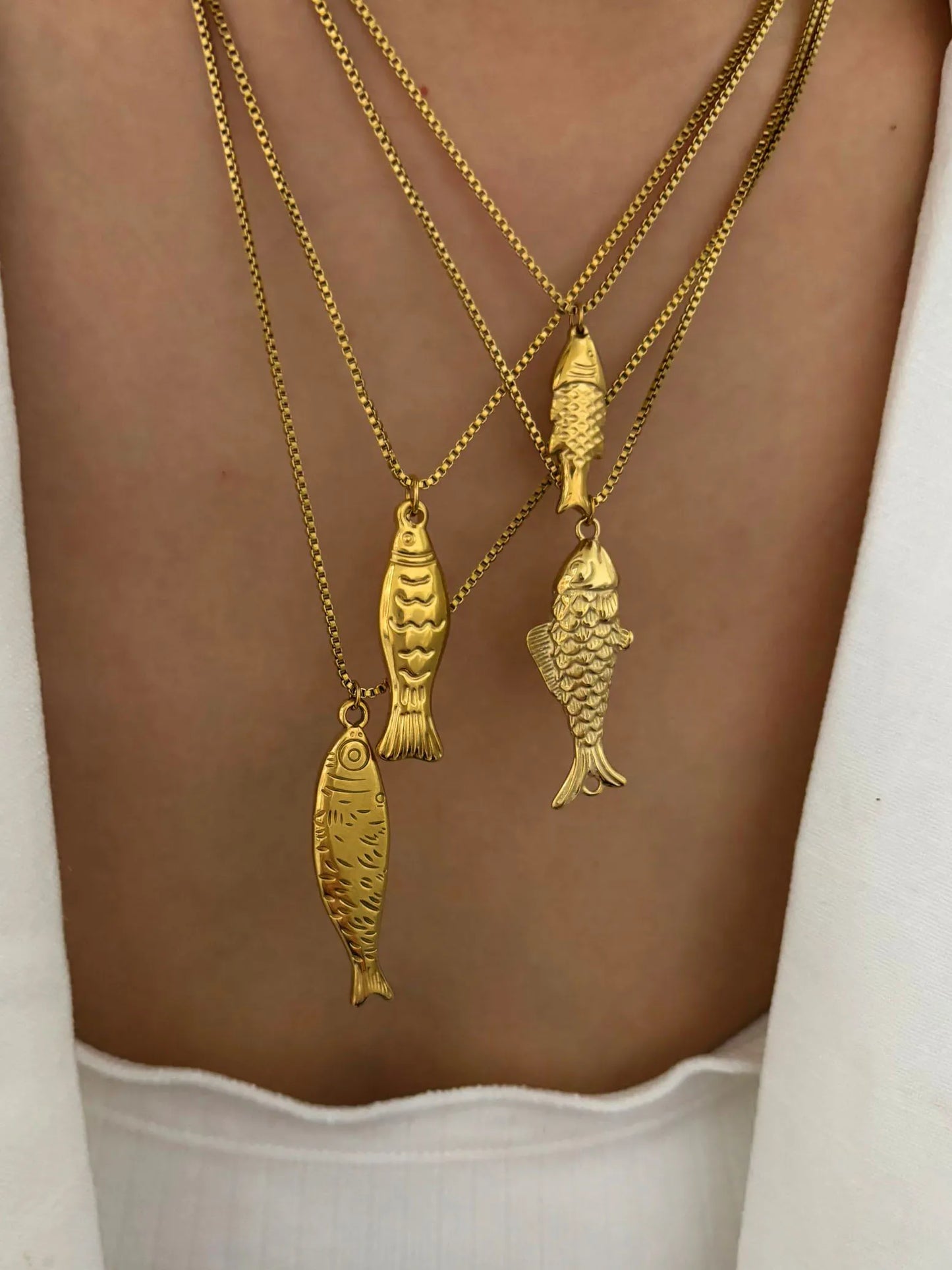 Sardine Fish Pendant Necklace