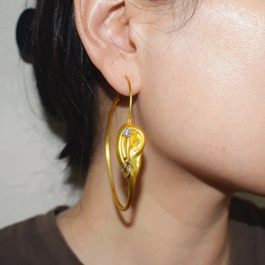 Surrealist Baroque  Ear Shape Hoop Earring
