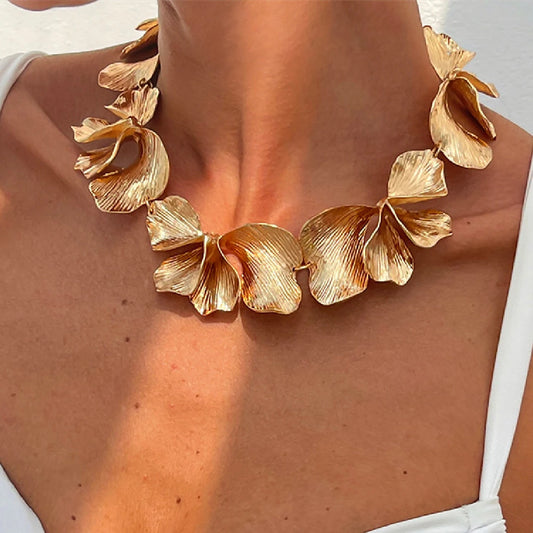 Surrealist Irregular Petals Flower Necklace