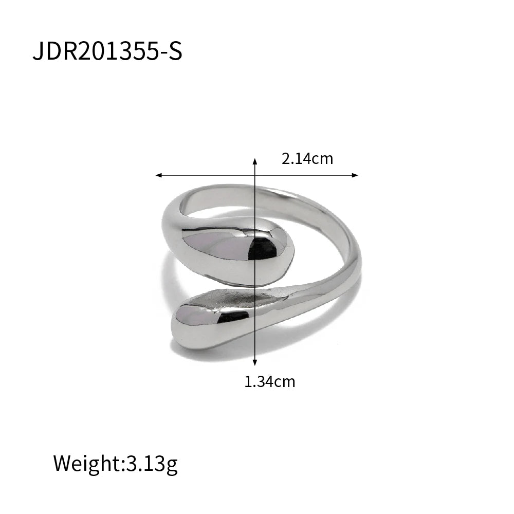 Irregular Adjustable Stackable Stainless Steel Rings