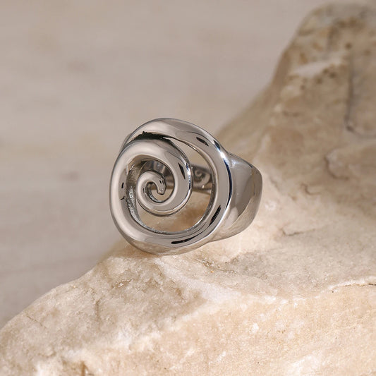 Silver Plated Spiral GeometriWaterproof Jewelry