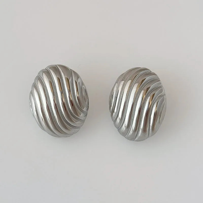 Oval Statement Stud Earrings