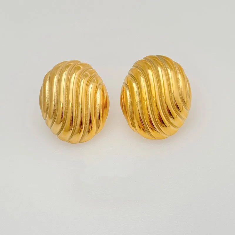 Oval Statement Stud Earrings