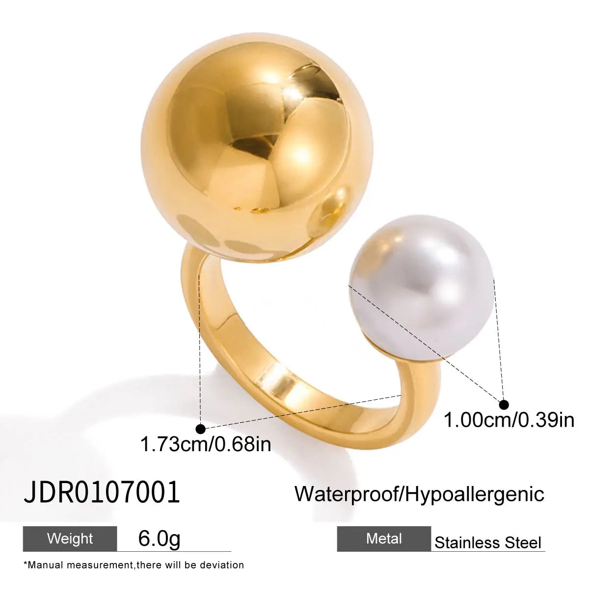 Pearl Asymmetric Spherical Rings