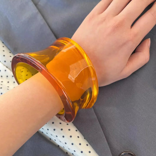 Chunky Acrylic & Resin Open Bangles Bracelets