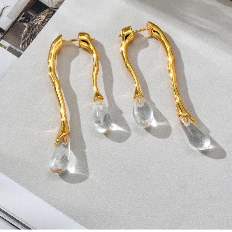 Double Teardrop Dangle Earrings