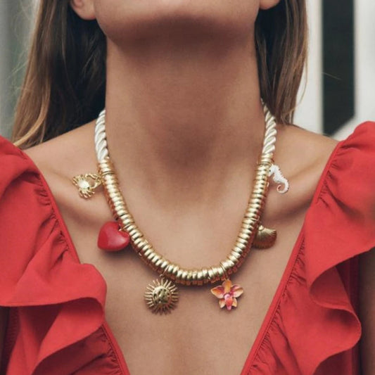 Charm Cord Bead Necklace