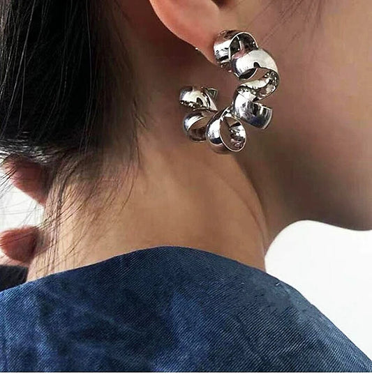 Twisted Spiral Stud Earring