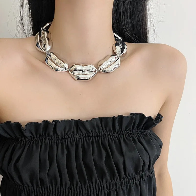 Surrealist Lips Chunky Necklace