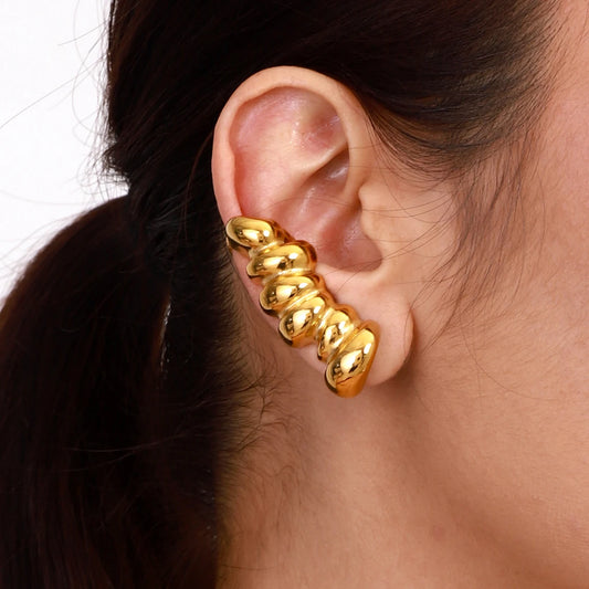 Long Striped Statement Earrings