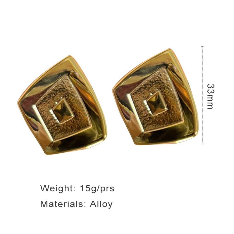 Asymmetric Trapezoid Textured Earrings