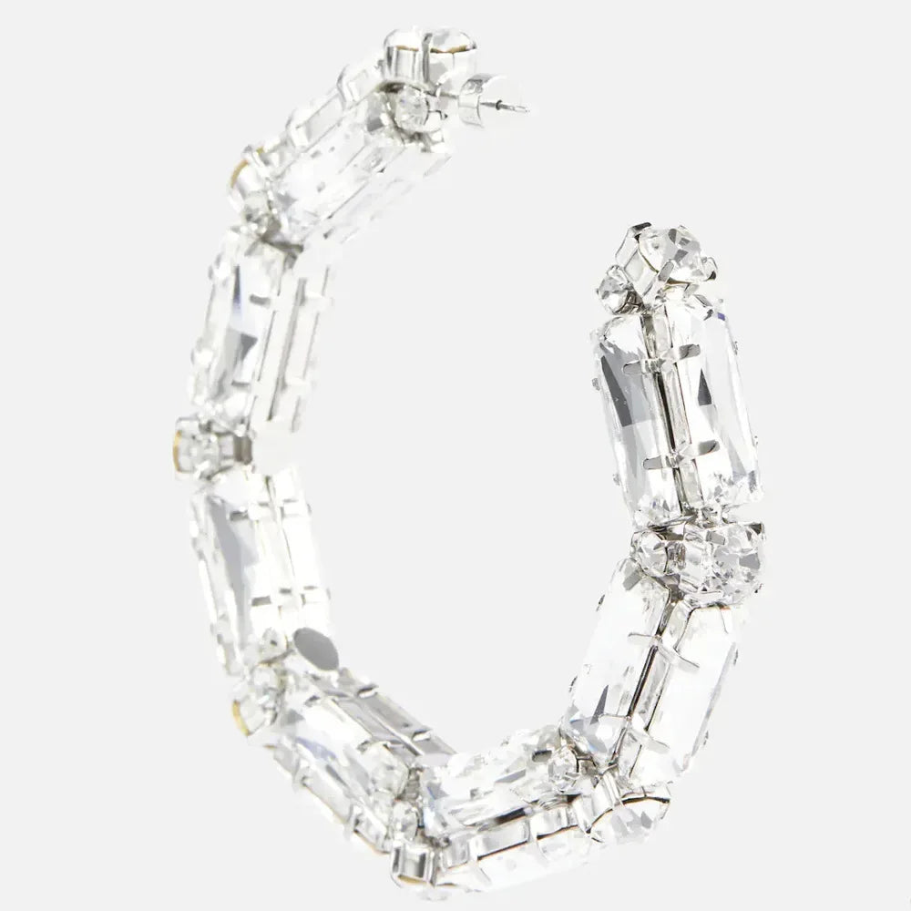 Oversized Crystal Hoop Earrings