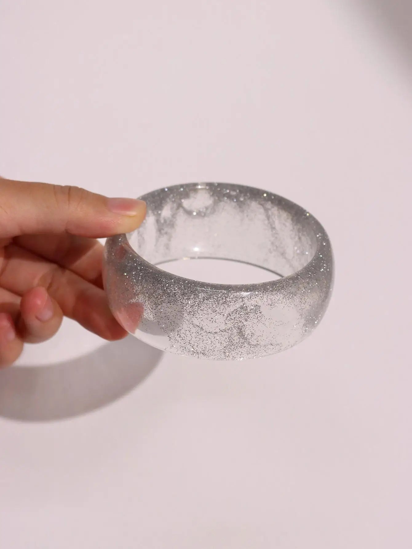 Chunky Exaggerated Irregular Square Round Yellow White Texture Silver Plated Resin Bracelets