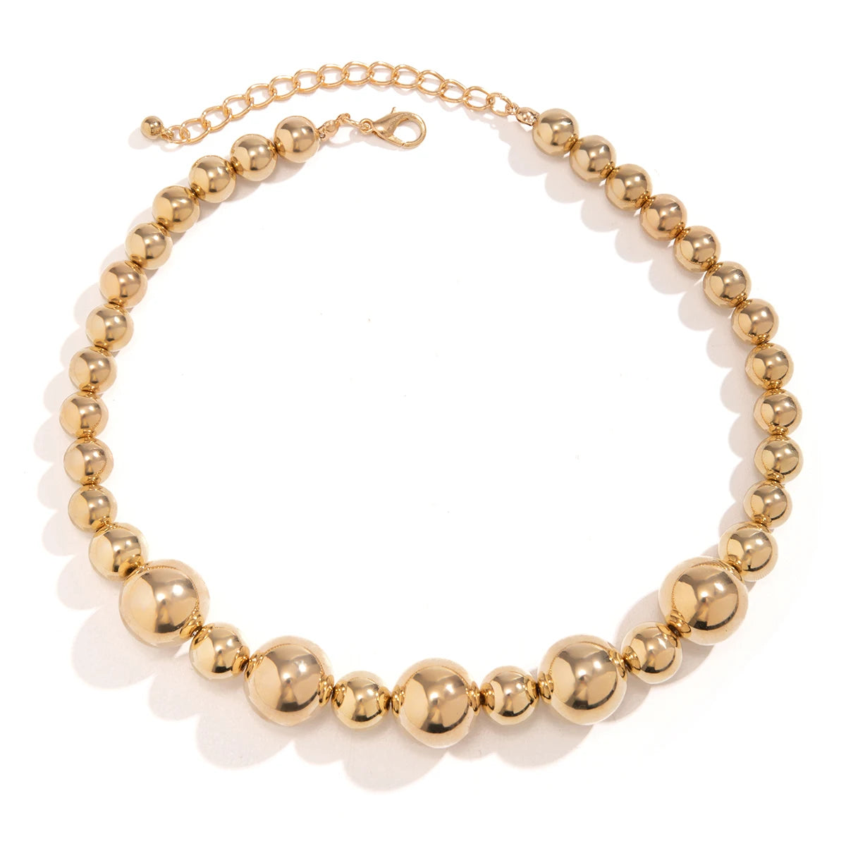 Statement Gold Beads Chain Necklace