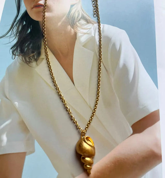 Gold Plated Conch Pendant Necklace