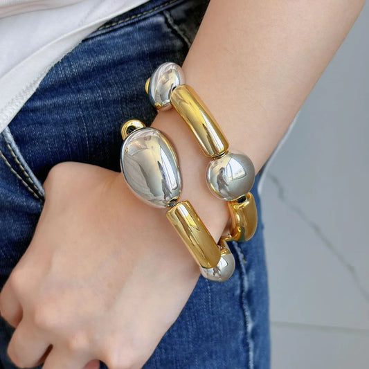 Contrast Chunky Elastic Bracelets