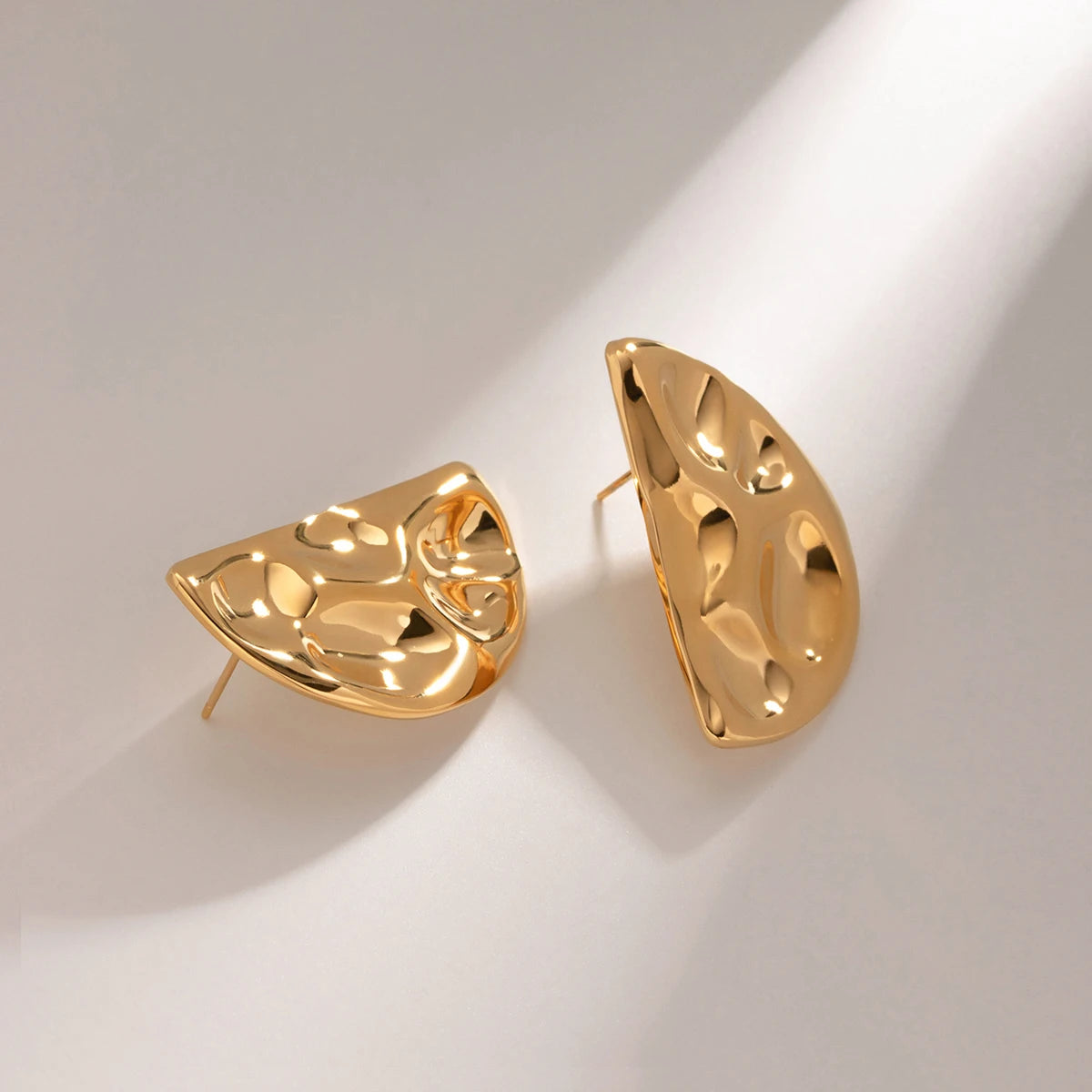 18K Gold Plated Stainless Steel  Organic Earrings