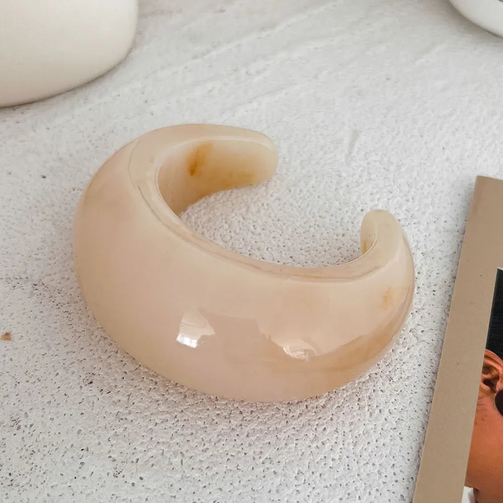 Statement Thick Resin Acrylic & Metal Bangles Bracelets