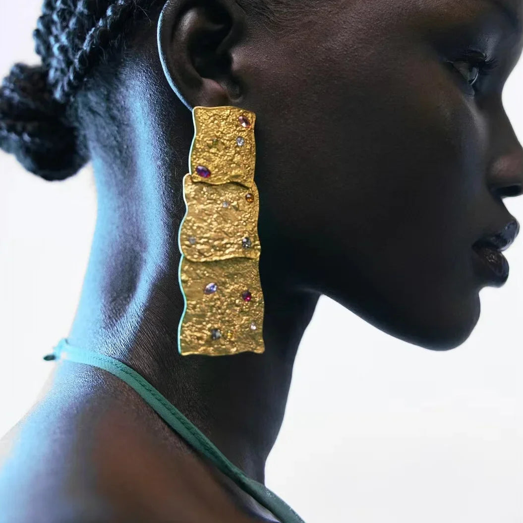 Rectangular Layers Dangle Earrings